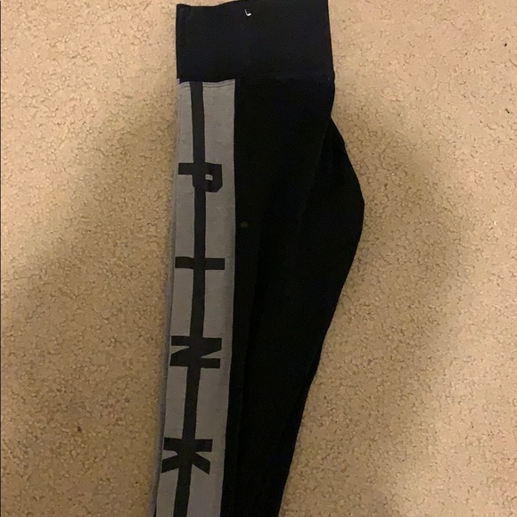 PINK Victoria's Secret Pants - Pink leggings (gray and black)